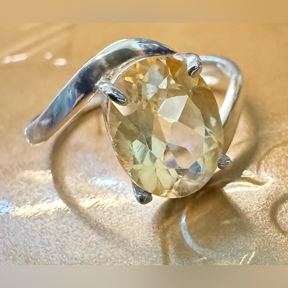 Citrine Sterling Silver Ring (7.75)
